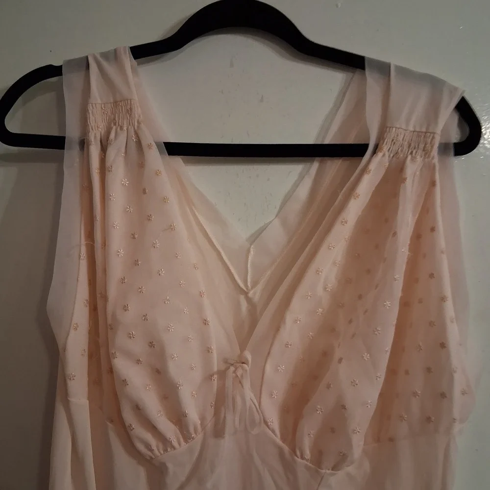 Vintage Silk‎ Peignoir Negligee Pink Nightgown VGVC STUNNING